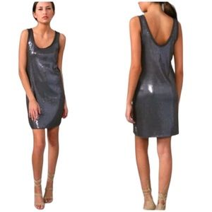 Vince Gray Sequin Mini Shift Dress Size XS